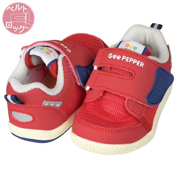 [12.5~16.0cm]履かせやすいシューズ　レッド レッド 13.5cm