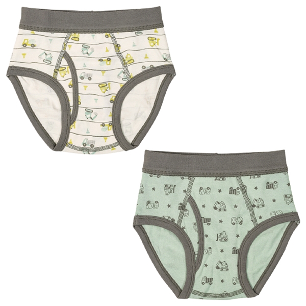 [キッズ]ブリーフ２枚組　オーガニック働く車柄 ブラウン ブラウン 120cm
