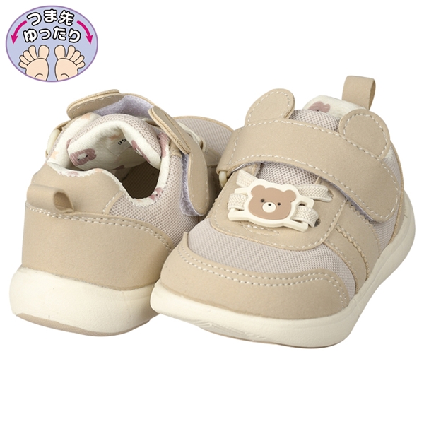 [13.5~16.0cm]履きやすい軽量シューズ　つま先ゆったり　ベージュ ベージュ 16.0cm