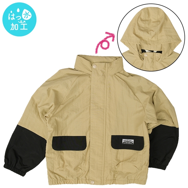 【SALE】[キッズ]はっ水ジャケット　ナイロンオックス　ベージュ ベージュ 120cm