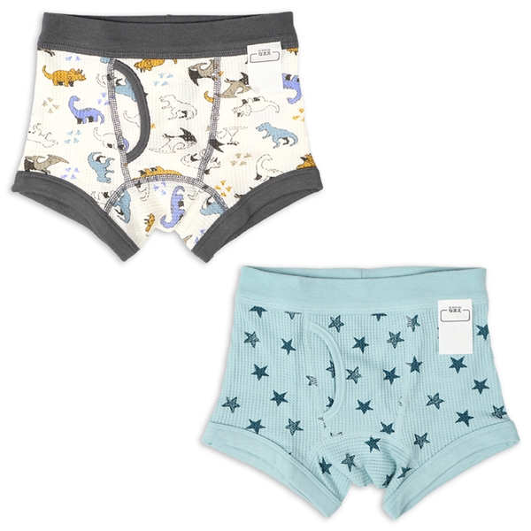 [キッズ]ボクサーブリーフ２枚組　恐竜・星柄　オフホワイト オフホワイト 110cm