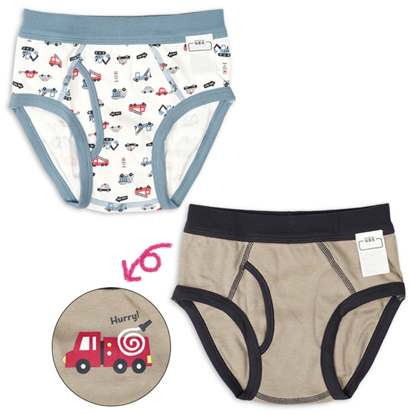 [キッズ]ブリーフ２枚組　働く車柄　ブラウン ブラウン 110cm