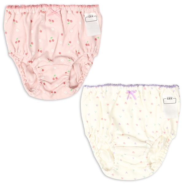 [キッズ]ショーツ２枚組　さくらんぼ・ハート柄　ピンク ピンク 120cm