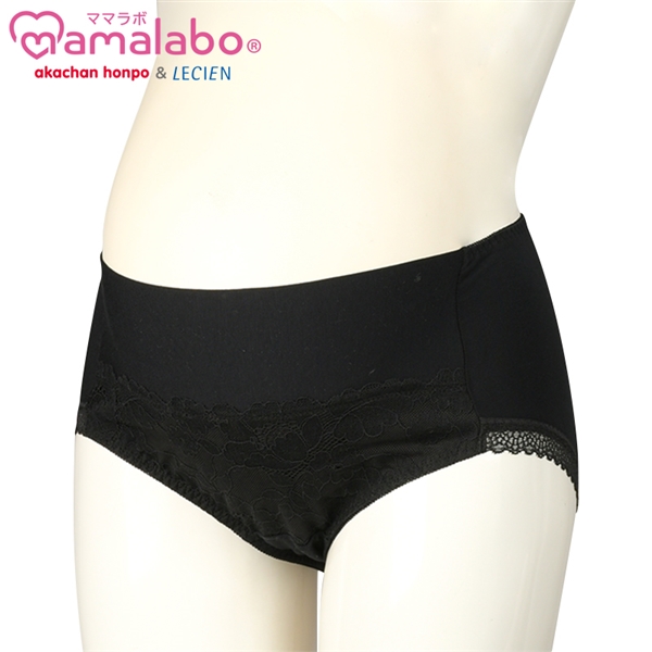 ショーツ　産後も使える仕様　なめらかフィット　ブラック ブラック L~LL