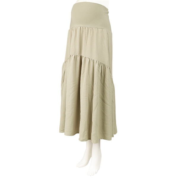 【SALE】ティアードフレアースカート　ベージュ ベージュ M