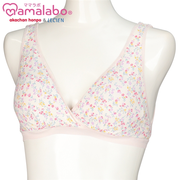 ラクラク授乳ハーフトップ花柄（ホックタイプ）　ピンク ピンク LL