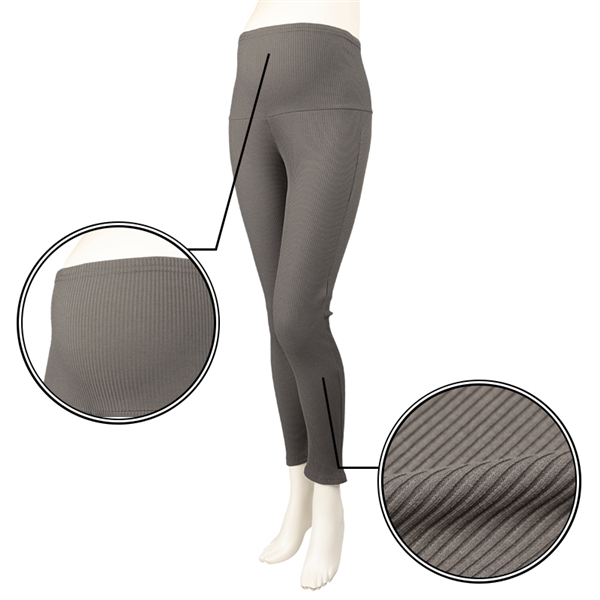 レギンスパンツ（リブ）　グレー グレー L