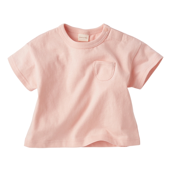 [ベビー]いつものＴシャツ　半袖　天竺素材　ピンク ピンク 90cm
