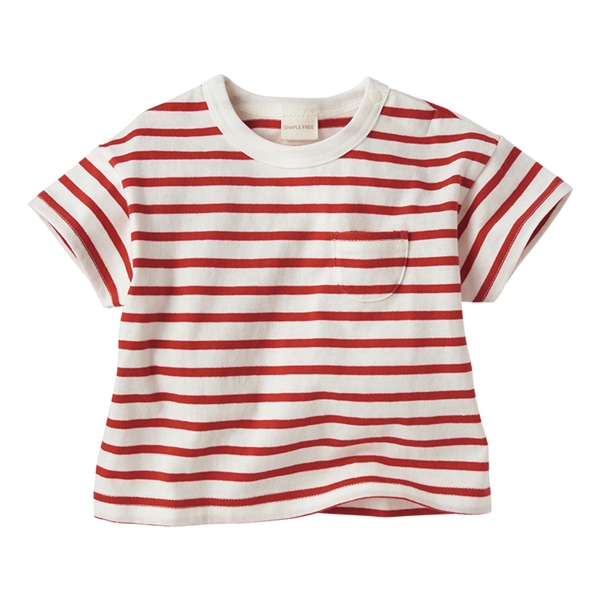 [ベビー]いつものＴシャツ　半袖　天竺素材　レッド レッド 95cm