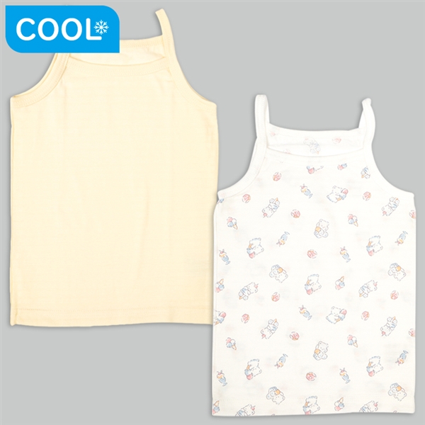 【SALE】[ベビー]ひんやり綿１００％　キャミソール　２枚組　くま　イエロー イエロー 95cm