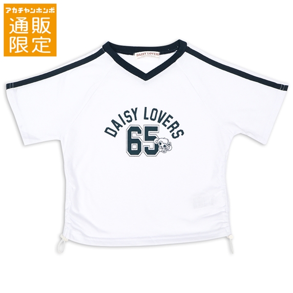 【SALE】【通販限定】[ジュニア]Ｖネックナンバリング半袖Ｔシャツ　ＤＡＩＳＹ　ＬＯＶＥＲＳ(デイジーラバーズ）　オフホワイト オフホワイト 130cm