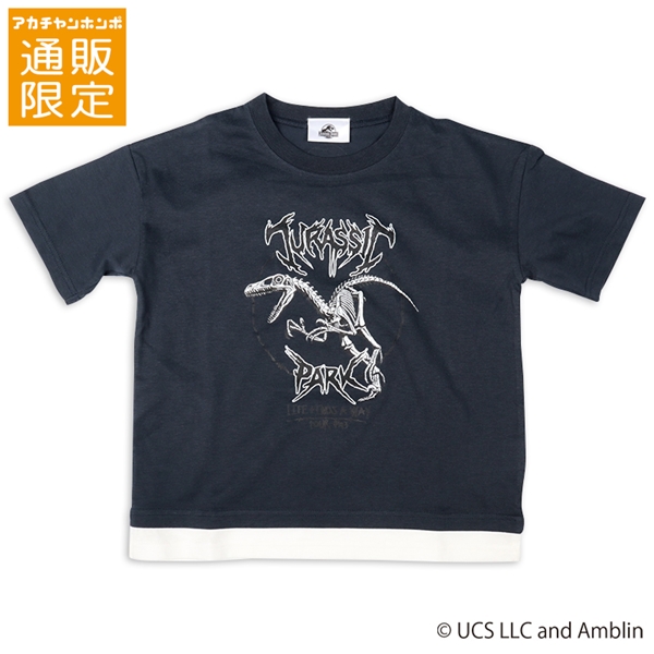 【SALE】【通販限定】[ジュニア]裾レイヤード半袖Ｔシャツ　ジュラシックパーク　ネイビー ネイビー 150cm