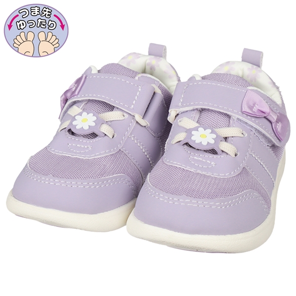 [13.5~16.0cm]履きやすい軽量シューズ　つま先ゆったり　パープル パープル 15.0cm