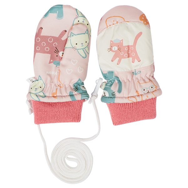 ナイロンミトンねこ ピンク シューズ・レイングッズ・帽子・ファッション小物 帽子・バッグ・ファッション小物 手袋・ミトン・マフラー 赤ちゃん本舗(アカチャンホンポ)