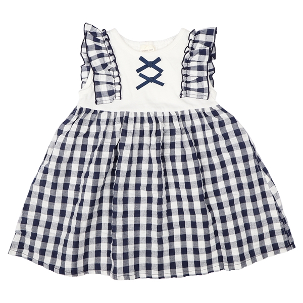 【SALE】[ベビー]ワンピース　サッカー切替 ネイビー ネイビー 90cm