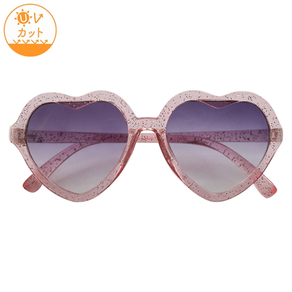 ファッション用グラス　ハート ピンク ピンク F
