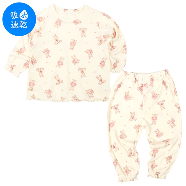 [ベビー]ねんね応援　長袖　パジャマ　ふわふわうさぎ アイボリー アイボリー 80cm