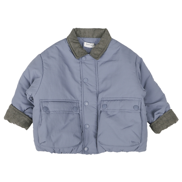 [ベビー]襟付き中綿ジャケット　ネイビー ネイビー 80cm