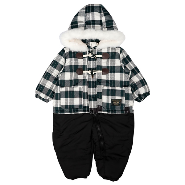 [ベビー]チェックジャンプスーツ　ブラック ブラック 80cm