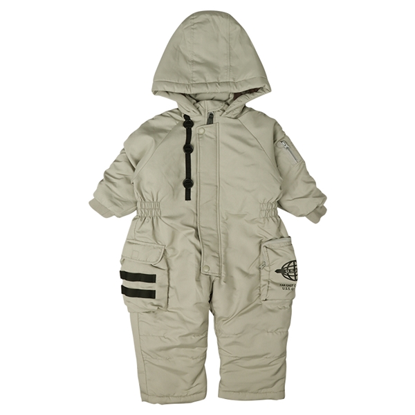 [ベビー]N-3B風ジャンプスーツ　グレー ベージュ 80cm