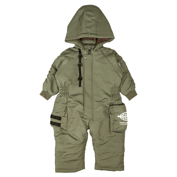[ベビー]N-3B風ジャンプスーツ　カーキ カーキ 80cm