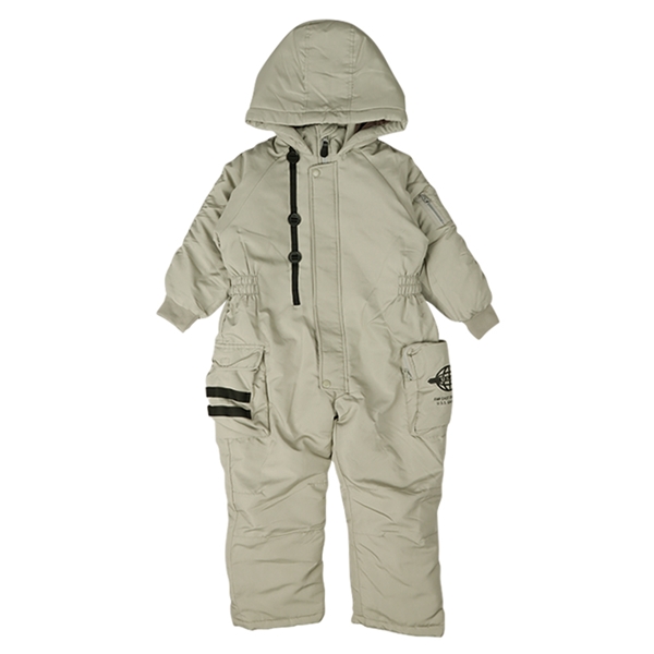 [キッズ]N-3B風ジャンプスーツ　グレー ベージュ 110cm