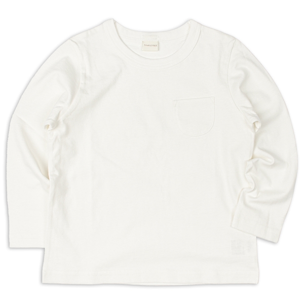[キッズ]いつものＴシャツ　長袖　天竺素材　オフホワイト オフホワイト 100cm