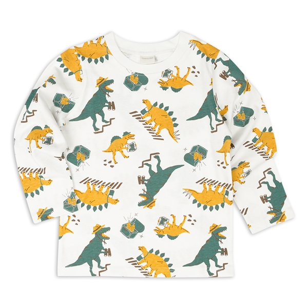 [キッズ]長袖　Ｔシャツ　総柄　グリーン グリーン 120cm