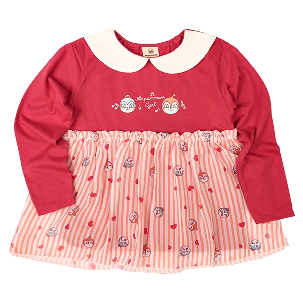 [キッズ]襟付き長袖Ｔシャツ　アンパンマン　レッド レッド 120cm