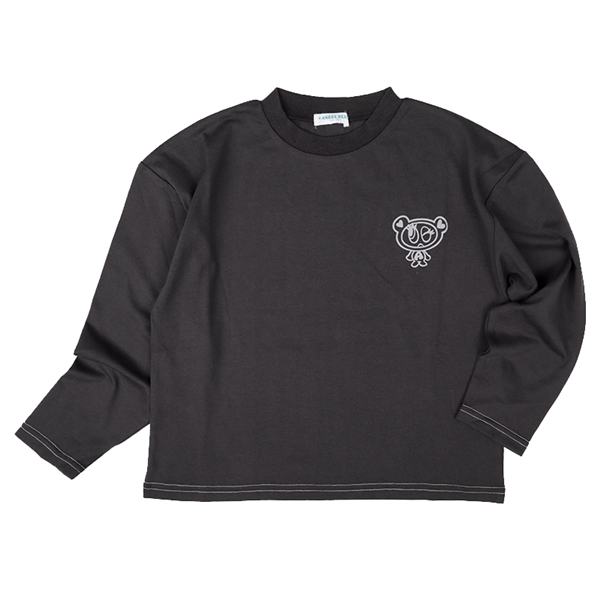 [130~150cm]長袖Ｔシャツ　エンジェルブルー　チャコールグレー チャコールグレー 130cm