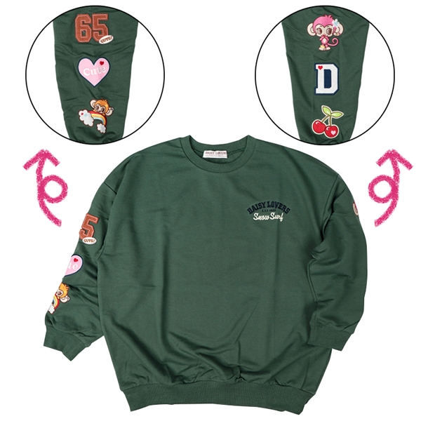 [130~150cm]スウェットシャツ　ＤＡＩＳＹ　ＬＯＶＥＲＳ(デイジーラバーズ）　グリーン グリーン 130cm
