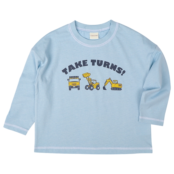 [キッズ]長袖前後プリントＴシャツ　ブルー ブルー 120cm