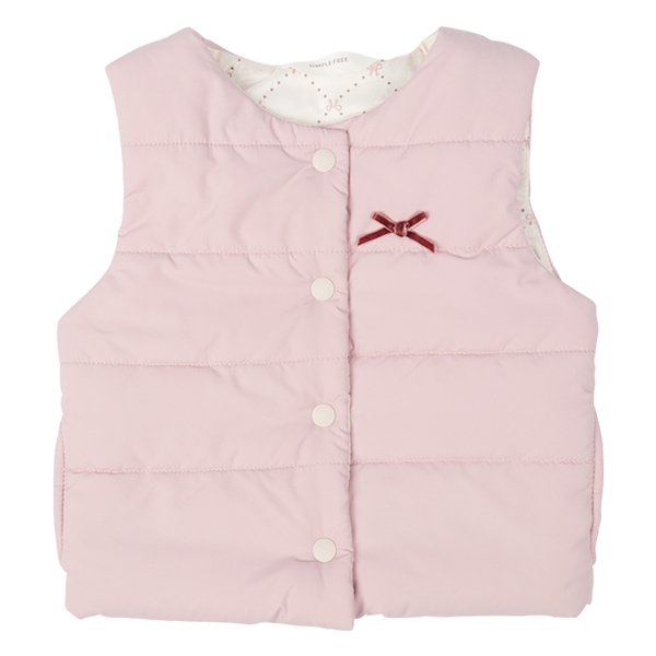 【SALE】[ベビー]中綿ベスト　タフタ　ピンク ピンク 80cm