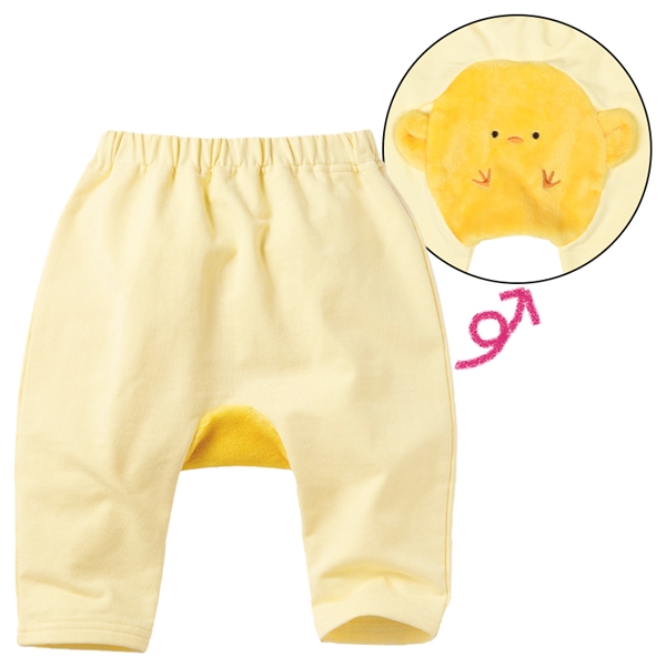 モンキーパンツ ボアアニマル ひよこ イエロー 80cm