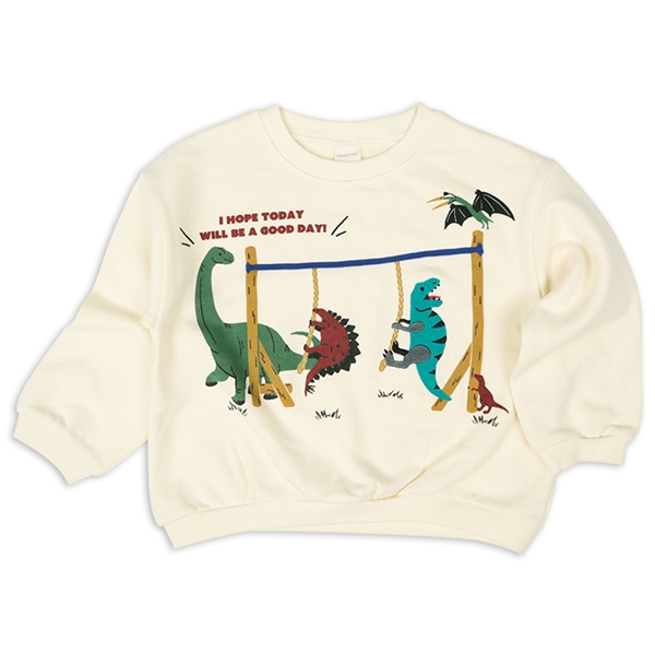 [キッズ]長袖　トレーナー　テープモチーフ　アイボリー アイボリー 100cm