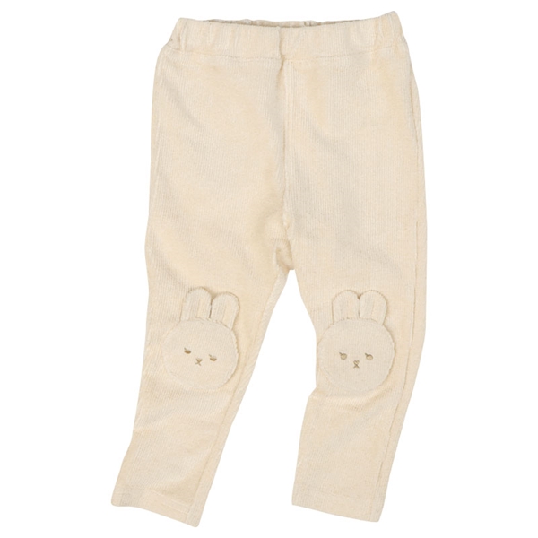 [ベビー]１０分丈　パンツ　ひざモチーフ　アイボリー アイボリー 70cm