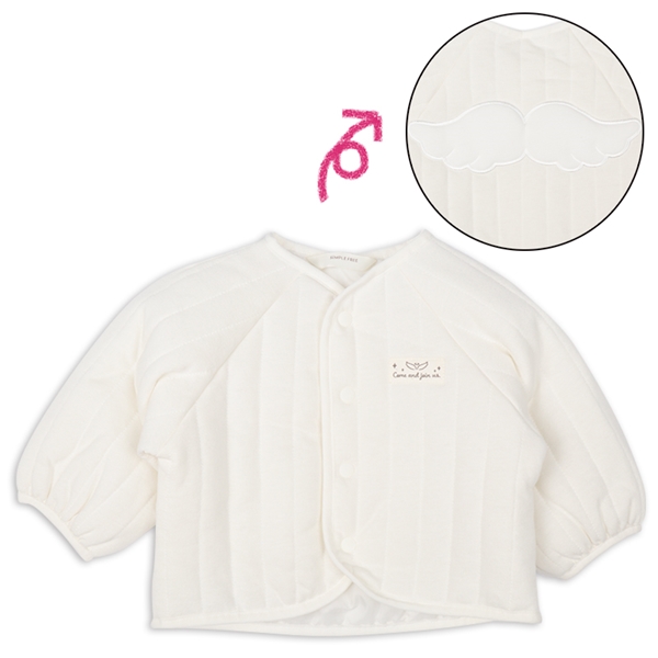 【SALE】ニットキルトジャケット　アイボリー アイボリー 60~70cm