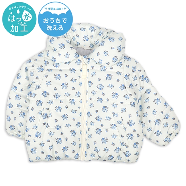 [ベビー]中綿ジャケット総柄　ホワイト ホワイト 80cm