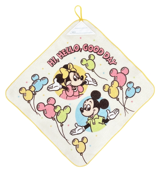 ループ付きタオル２６　パラレル　ミッキー＆ミニー　３４ｘ３４ｃｍ