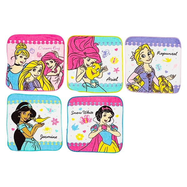 プチタオル５Ｐ２６　アラウンド　プリンセス１６ｘ１６ｃｍ