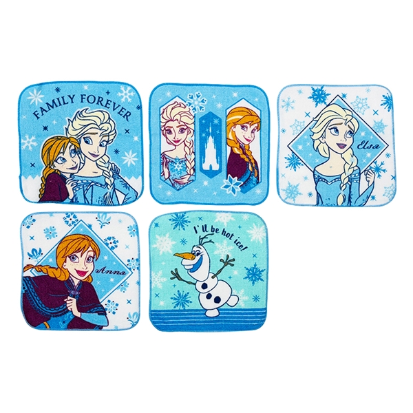 プチタオル５Ｐ２６　アラウンド　アナ雪　１６ｘ１６ｃｍ
