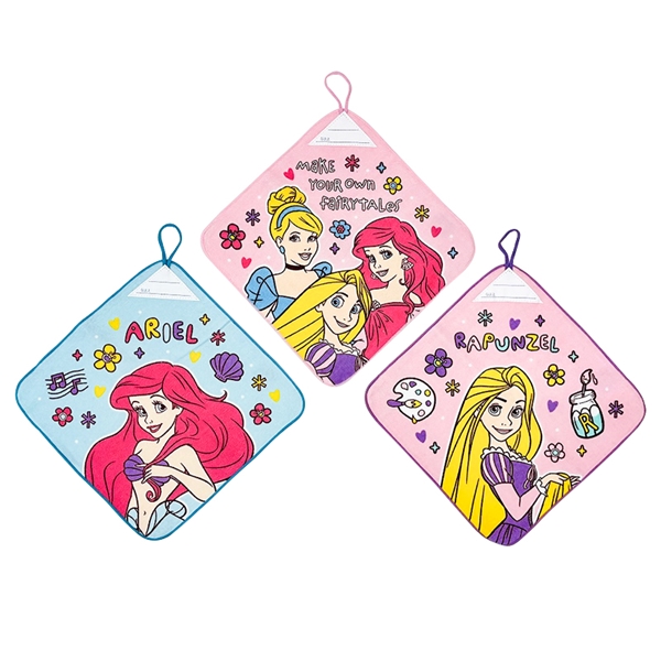 ループ付きタオル３Ｐ２６　ラポート　プリンセス　２７ｘ２７ｃｍ