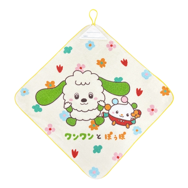 ループ付きタオル２６　いないいないばぁっ　おはな　３４ｘ３４ｃｍ