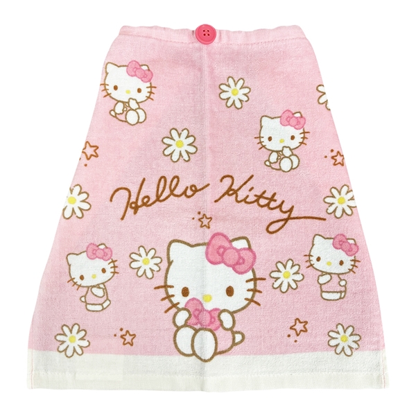 おりこうタオル２６　ハローキティ　ガーリーフラワー　３４ｘ３５ｃｍ