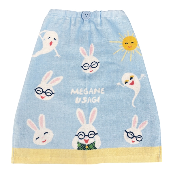 おりこうタオル２６　めがねうさぎ　どこどこ　３４ｘ３５ｃｍ