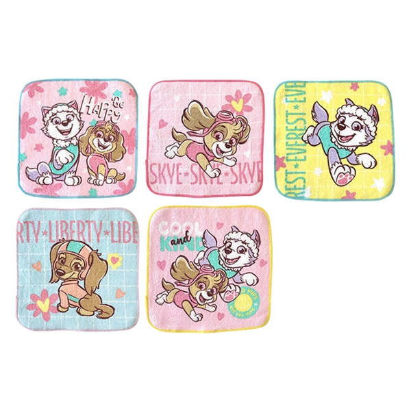 プチタオル５Ｐ２６　パウパトロール　パウガーリー　１６ｘ１６ｃｍ