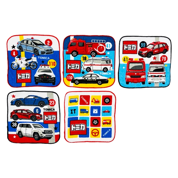 プチタオル5P26 トミカ コマンド 16x16cm