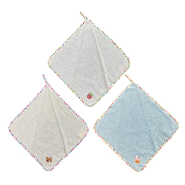 ガーゼループ付きタオル3P26 ハーモナイズ PK 27x27cm