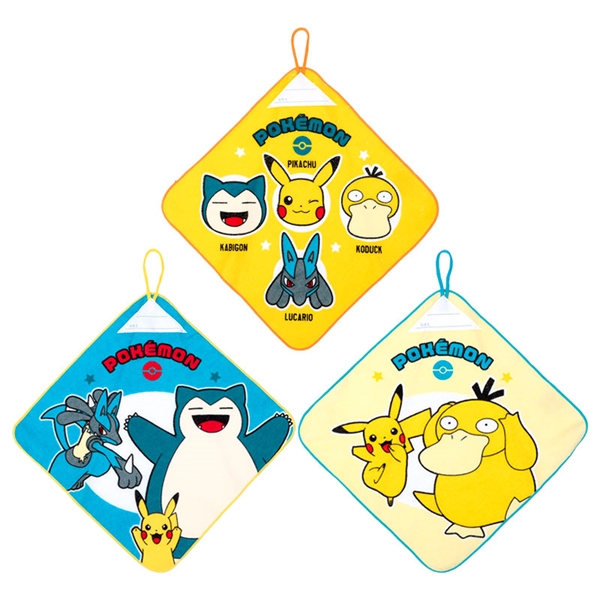 ループ付きタオル3P26 ポケモン P4513 27x27cm