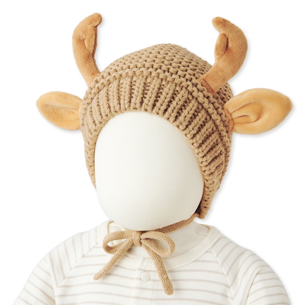 クリスマスニット帽 トナカイ ブラウン ブラウン Ｆ